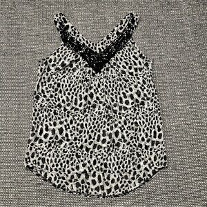 Wrapper Black and White Animal Print Camisole
